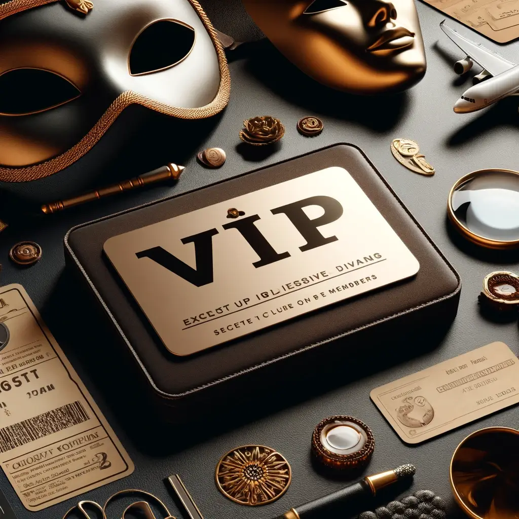 VIP card with elegant design on luxurious background, symbolizing exclusive member privileges in travel, culture, and leisure.